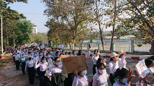 Myanmar teachers protest
