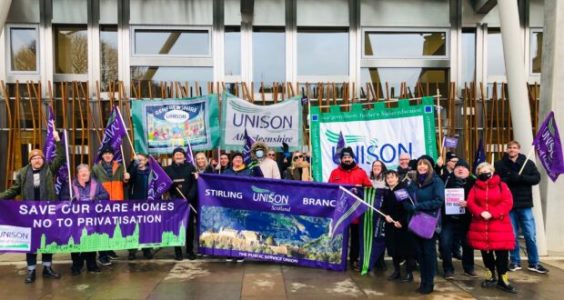 Holyrood budget protest