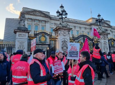 CWU rally Buck palace