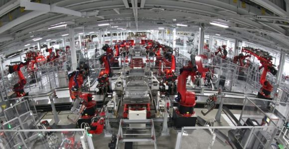 Tesla assembly line